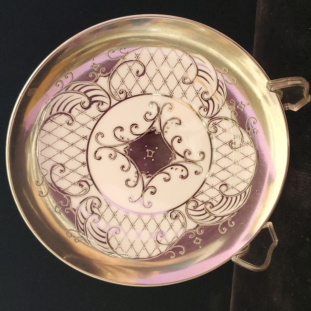 Vintage silver overlay plate D